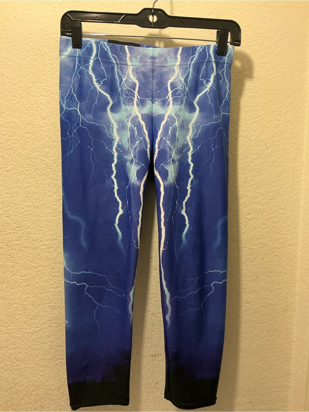 Gearbunch Blue Lightning Print Leggings crop size M